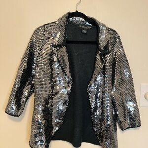 Colleen Lopez Metallic Sequin Blazer